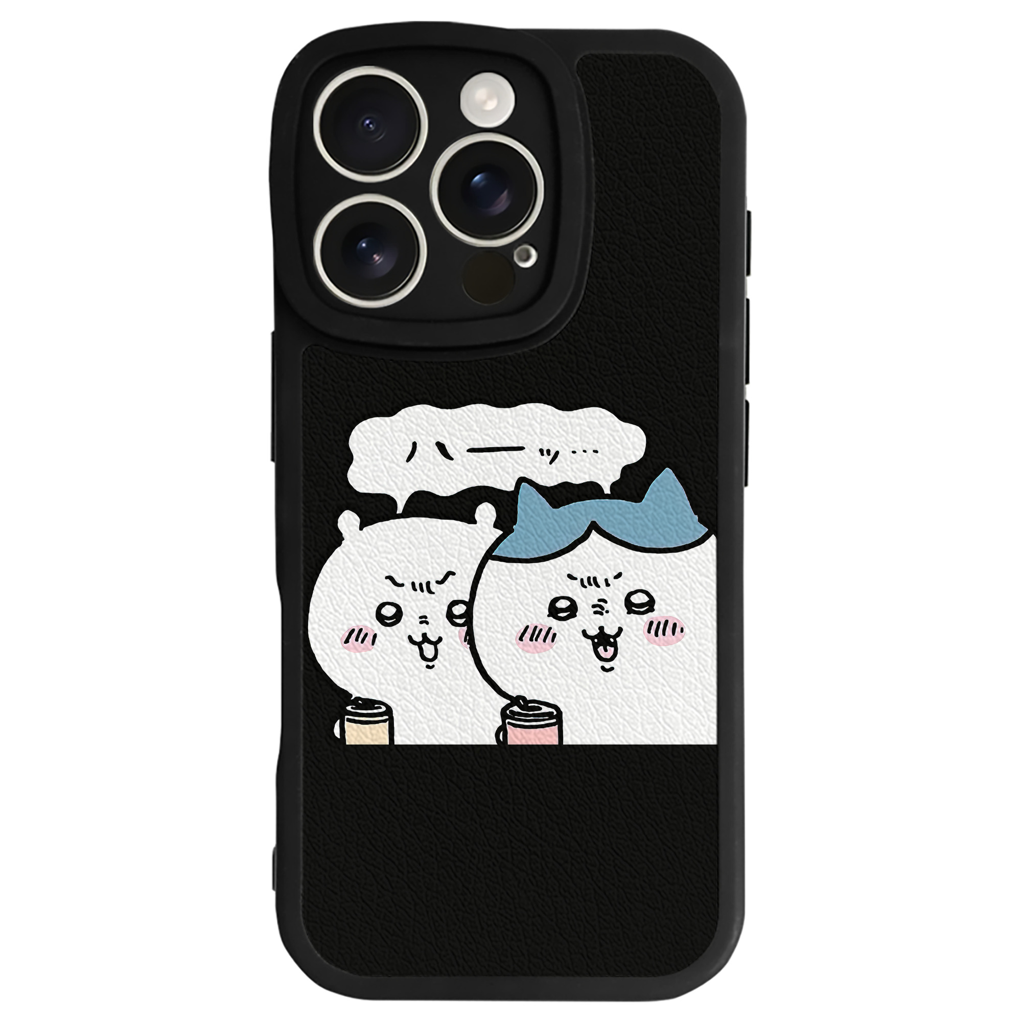 （画像用） ちいかわ ハチワレ Chii-kawa hachiware 【iPhone 16シリーズ対応】シリコンスマホケース（レザー調） 材質：シリコン